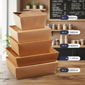 Cajas de Pollo Frito con Logotipo Personalizado, Cajas para Ensaladas, Cajas para Comida con Carne Asada, Cajas Desechables para Llevar, Cajas de Papel Kraft - Product Image 1