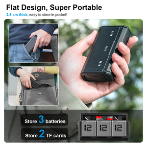 Telesin <span class=keywords><strong>3</strong></span>-khe cắm sạc Túi sạc cho đi Pro với LED chỉ số ánh sáng cho <span class=keywords><strong>GoPro</strong></span> 12/11/10/9 máy ảnh - Product Image 3