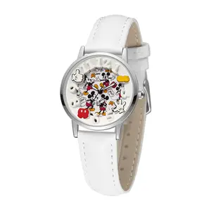 디즈니 패션 여성 드레스 선물 손목 시계 일본 이동 파워 리저브 쿼츠 시계 여성용 미키 시계