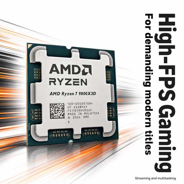 AM5 Flagship Gaming CPU AMD Ryzen 7 9800X3D 2nd Gen 3D V-Cache Support DDR5 EXPO Desktop Processor Desktop Gaming in Stock