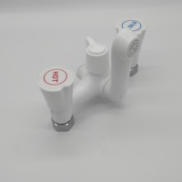 Robinet mélangeur de douche chaud et froid en acier et plastique, double poignée, robuste et économique