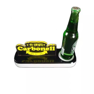 Fabbrica diretta Bar Led illuminata bottiglia di legno glorificatore Display servizio presentatore vino LED Rack - Product Image 3