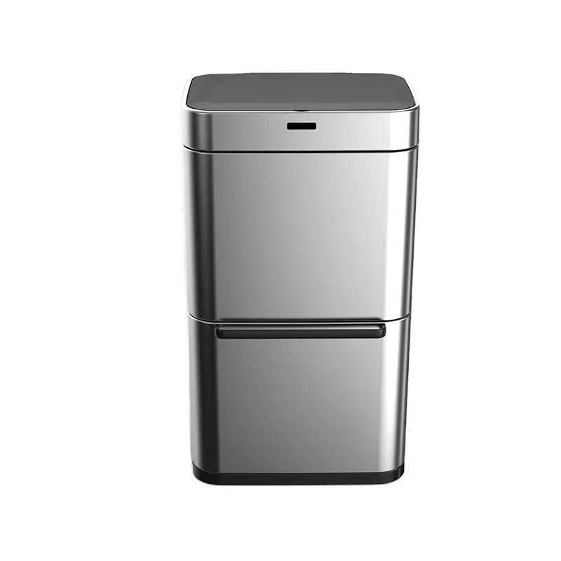 Poubelle de cuisine automatique à capteur intelligent, corbeille en acier inoxydable, corbeille pour les déchets