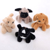 Mini porte-clés chien en peluche beige de qualité supérieure personnalisé animal assis vif porte-clés souple pour sac sac à main remplissage coton PP personnalisation ODM