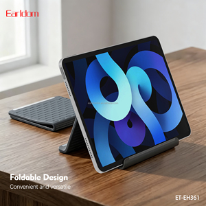 Earldom Foldable Desktop Phone Stand Universal Mobile <b>Holder</b> for IPhone ET-EH361 Black - Product Image 3