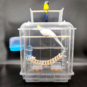 Papağan kuş kafesi için geniş alan görüntüleme ve şeffaf kafesi büyük Metal Pet kafesleri akrilik - Product Image 6