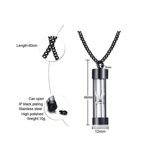 Thủy Tinh Vượt Thời Gian Đồng Hồ Cát Tưởng Niệm Mặt Dây Chuyền Thép Không Gỉ Tro Urn Mặt Dây Chuyền Vòng Cổ - Product Image 3