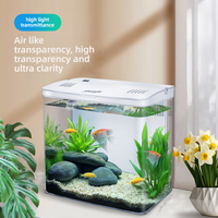Mini aquarium de bureau, micro-paysage, petit bassin pour poissons rouges, pour la maison ou le bureau, auto-nettoyant, faible entretien, aquarium tout-en-un