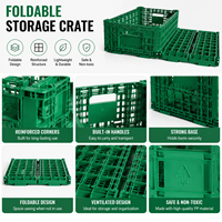 Caisse en plastique pliable et empilable HUADING 600*400*220 mm, hygiénique, facile à nettoyer, pour la vente en gros de légumes