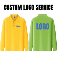 Op maat gemaakte hoogwaardige modieuze poloshirts met lange mouwen, kraag van polyester katoen, voor heren