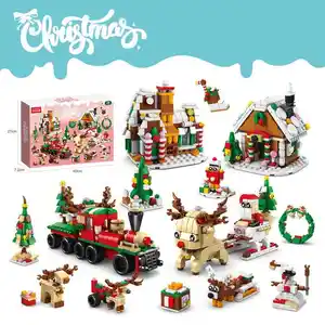 Amostra grátis Contagem regressiva do Natal Advent Calendário Building Block Set Natal Quebra-cabeça Temático Brinquedos Calendário Blind Box Holiday Gifts