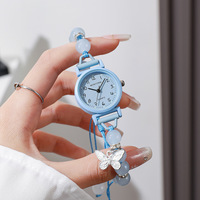 FENYI Vente en gros Montre à quartz pour femme, design unique, bracelet perlé papillon, style sport décontracté, cadeau