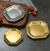 Assiette de service carrée épaissie en acier inoxydable 304, fond plat, compatible micro-ondes et lave-vaisselle, 50 pièces pour légumes, desserts et collations