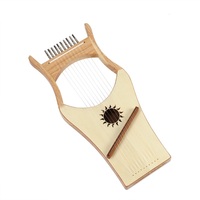 Mini New Lyre Harp 10-String Natural Color Light Rubber & Solid Spruce Wood Musical Instrument by Walter