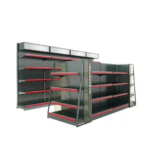 Popular dupla face prateleiras acessórios display stand mart racks supermercado