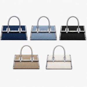 Women Structured <b>Handbag</b> PU Leather Top Handle Bag Contrast Trim Shoulder Bag Casual Work Tote Purse Custom Wholesale - Product Image 6