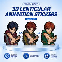 Autocollants de voiture anime 3D à dégradé, vente directe d'usine, matériau PET, autocollant lenticulaire anime imperméable