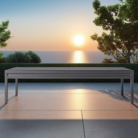 Ensemble de meubles de jardin en aluminium FERLY, 4 pièces, canapé au design spécial, fabrication artisanale, résistant à la rouille, ensemble de canapé d'extérieur en aluminium