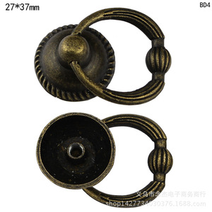 Poignée de tiroir anneau antique 27mm en alliage de zinc, quincaillerie de mobilier traditionnelle BD4 - Product Image 2