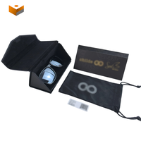 Étui à lunettes de luxe portable triangulaire pliable en cuir, personnalisable, pour lunettes optiques et de soleil, boîte d'emballage