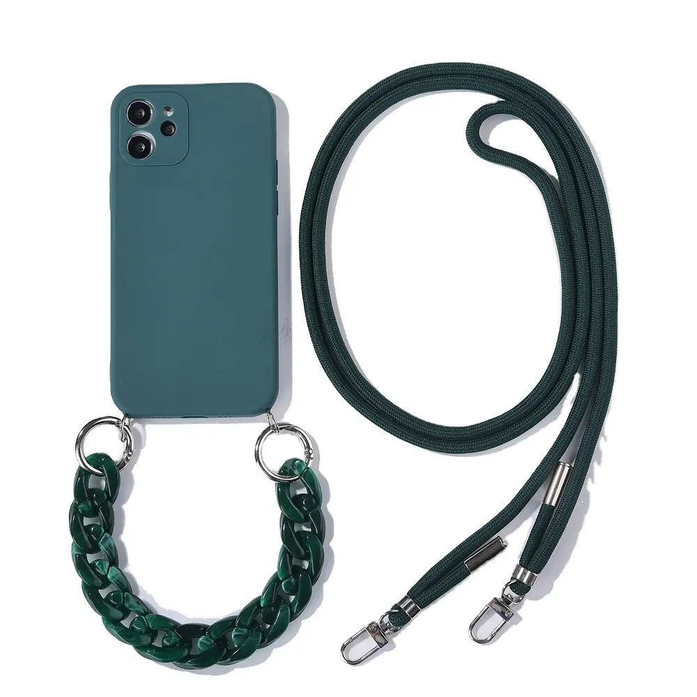 Mode Lanyard Strap Handy hülle Für iPhone 11 12 13 Pro X XR XS Luxus Cross body Halskette Handy hülle Mit Ketten riemen