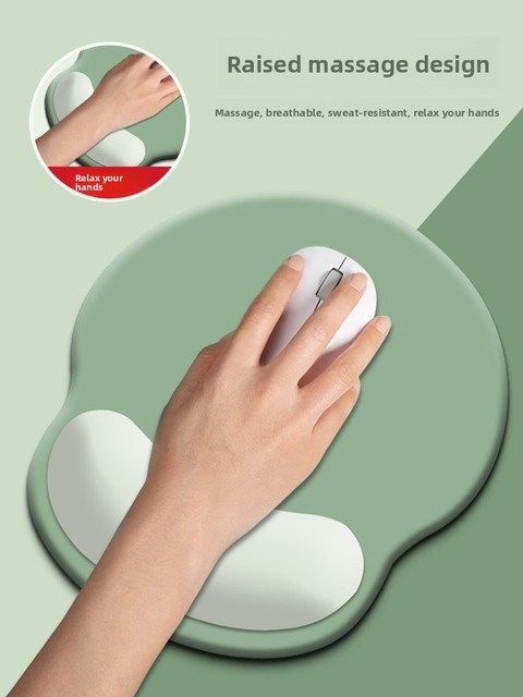 Extra Large Thick Silicone Mouse Pad Ergonomic Massage Wrist Rest Anti-Slip Breathable Comfort Cushion Office Use Unisex