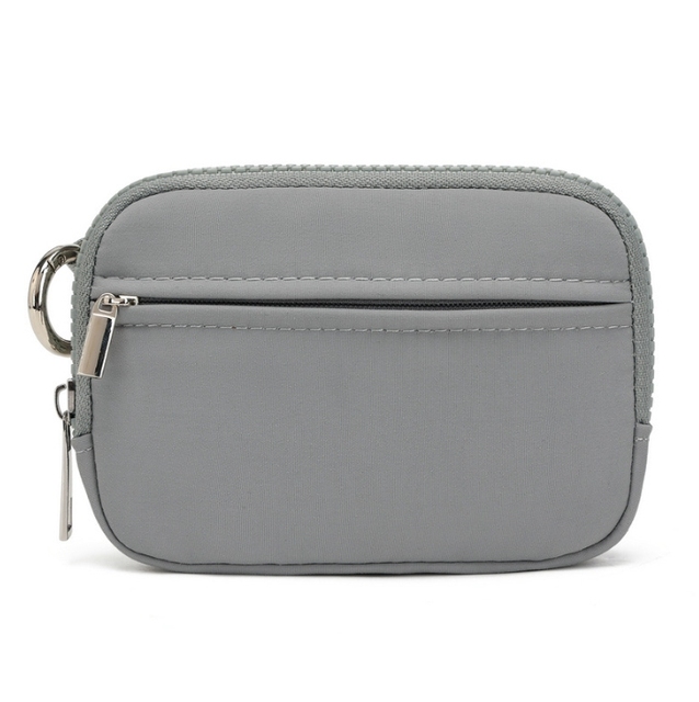 Custom Logo Mini Unisex Nylon Wrist Zipper Bag Short Multi-Pocket ID Window Waterproof Travel Passport Wallet Purse Polyester
