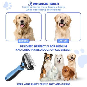 Peigne démêlant en acier inoxydable pour animaux de compagnie, brosse de toilettage pour chiens, produits de nettoyage pour animaux, peigne en acier pour animaux - Product Image 5