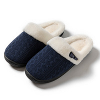 Chaussons d'intérieur et d'extérieur en fourrure douce et chaude pour femmes, antidérapants, confortables, tricotés, à enfiler