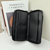 Dompet panjang pria dengan kantong koin besar tas SIM SIM tas genggam dompet kapasitas besar grosir