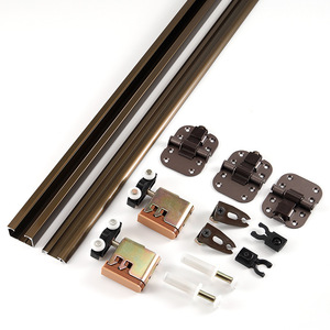 Open Folding Sliding Door <b>Hardware</b> Set With Upper And Lower Tracks For <b>Wardrobe</b> Cabinet Installation - Product Image 2