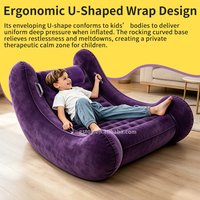 Fauteuil à bascule sensoriel moderne pour enfants, canapé gonflable floqué, balançoire nuage, transat sensoriel avec base incurvée