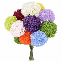 Hydrangea artificiel en soie, bouquet à tige unique, motif gaufré écologique, pour cérémonie de mariage