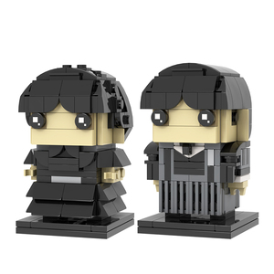 MOC7416 MOC7417 Fantasy TV Series wednesday <span class=keywords><strong>Addams</strong></span> the Female Lead Square Head Bricks Assembler DIY Building Blocks for Kids Toys - Product Image 1
