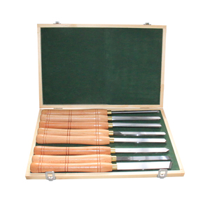 Cincel de torno de madera, 8 piezas, para tallado y corte, cuchillas de acero HSS, herramientas de torneado de madera, juego de cinceles de torno, caja de madera - Product Image 2