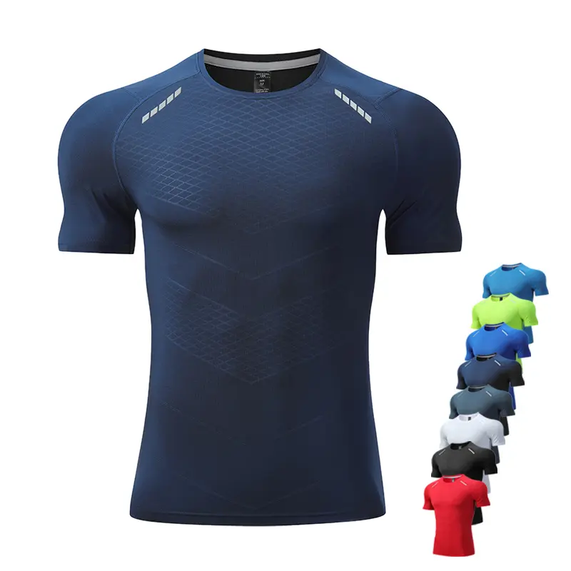 Men T-Shirt Print Quick Drying Ropa Deportiva Para Hombres Crew Neck Sports Training Performance Tee Shirts