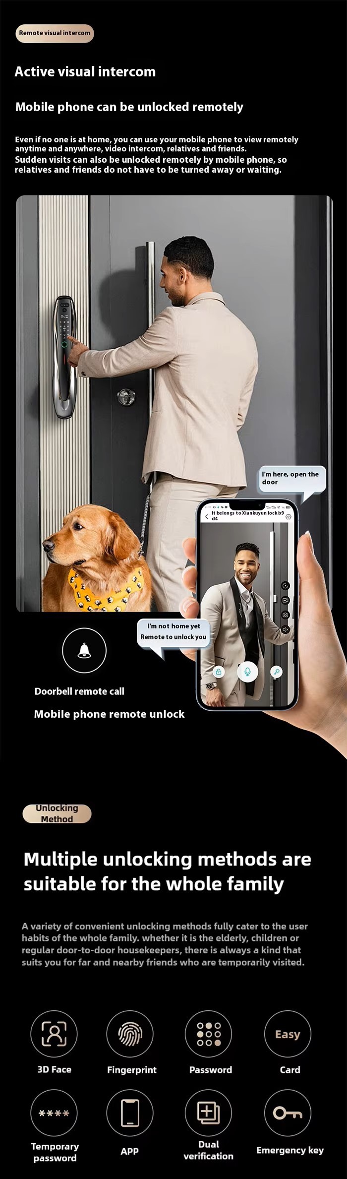 Smart Locks for Front Door Black Smart Lock Door Wifi with 3d Face Recognition Tuya Door Lock with Camera and Fingerprint · image 6