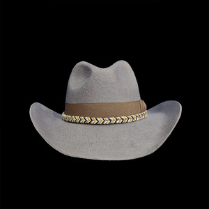 Chapeau cloche en feutre de mouton gris à bord torsadé, style européen/américain, avec ruban décoratif en laine, vente en gros d'usine, collection Printemps-Automne - Product Image 2