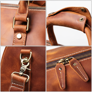 Bolsa de viaje de cuero personalizada para hombres Gimnasio Deportes Weekender Equipaje Bolsa de mano de cuero - Product Image 1