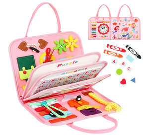 <span class=keywords><strong>Livre</strong></span> d'activités Montessori en feutre pour enfants de 2 <span class=keywords><strong>ans</strong></span>, <span class=keywords><strong>8</strong></span> pages, rose, pour apprendre les compétences de base en voyage, jouet éducatif précoce, <span class=keywords><strong>livre</strong></span> silencieux et occupé - Product Image 1