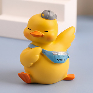 Figuras Personalizadas de Resina, Adornos Creativos para el Hogar y el Automóvil, Lindas Figuras Coleccionables de Pato Amarillo <span class=keywords><strong>MOMO</strong></span>, Estatuas de Animales - Product Image 2