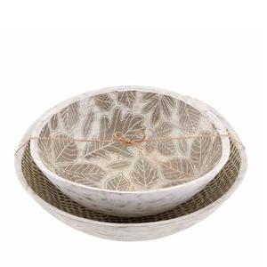 Emballage de qualité supérieure ustensiles de cuisine bols en bois multicolores autocollant émail imprimé bol de forme ronde en bois de taille moyenne - Product Image 3