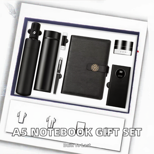 Set di Quaderni Formato A5 con Copertina in Pelle PU Morbida, Rilegatura a Spirale, Agenda Stampata, Portapenne in Pelle, Grande Cancelleria - Product Image 3