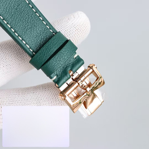 Magnifico Orologio di Lusso di Alta Gamma per Uomo e Donna, Cinturino in Vera Pelle Verde, Cassa in Oro Rosa, Quadrante Verde, Meccanico Automatico, Ultima Novità - Product Image 5