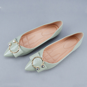 Chaussures plates en cuir verni à bout pointu pour femmes, boucle métallique, été <span class=keywords><strong>2022</strong></span>, <span class=keywords><strong>mocassins</strong></span> à enfiler, chaussures décontractées pour la marche, Zapatos Para Mujer - Product Image 5