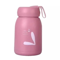 Bouteille d'eau double paroi portable, créative et mignonne, avec logo lapin, anti-brûlure, pour le bureau, la maison et les activités.