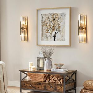 Applique da Parete in Vetro Moderno per Interni, Lampada da Parete Dorata con Attacco E12 per Casa - Product Image 4