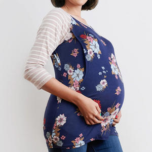 Fourniture en vrac imprimé floral haut d'allaitement de maternité pull doux chemise décontractée facile d'allaitement - Product Image 3