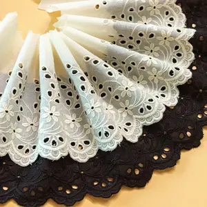 2022 New style Swiss embroidery cotton eyelet lace trimming