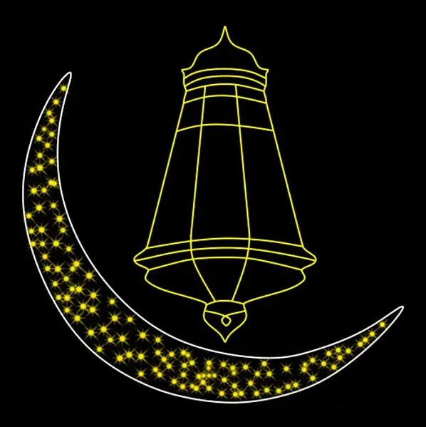 EID-farol islámico con motivos para exteriores, luces led para decoración de Ramadán para Calle